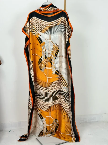 Superbe robe caftan à motifs africains pour femmes, vêtements du Ramadan grande taille – Image 2